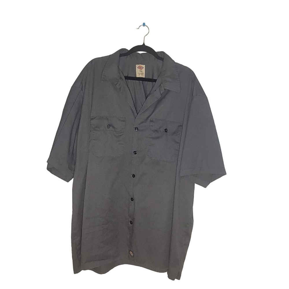Men's Dickies Grey 3XL Casual Button Down Short Sleeve Work Shirt